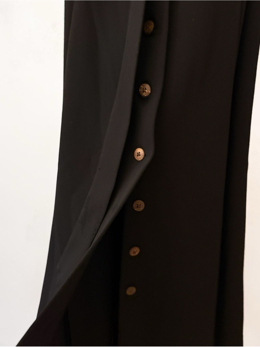 Calvin Klein Black Collared Button-Front Midi Dress with Belt - Picture 3 of 7